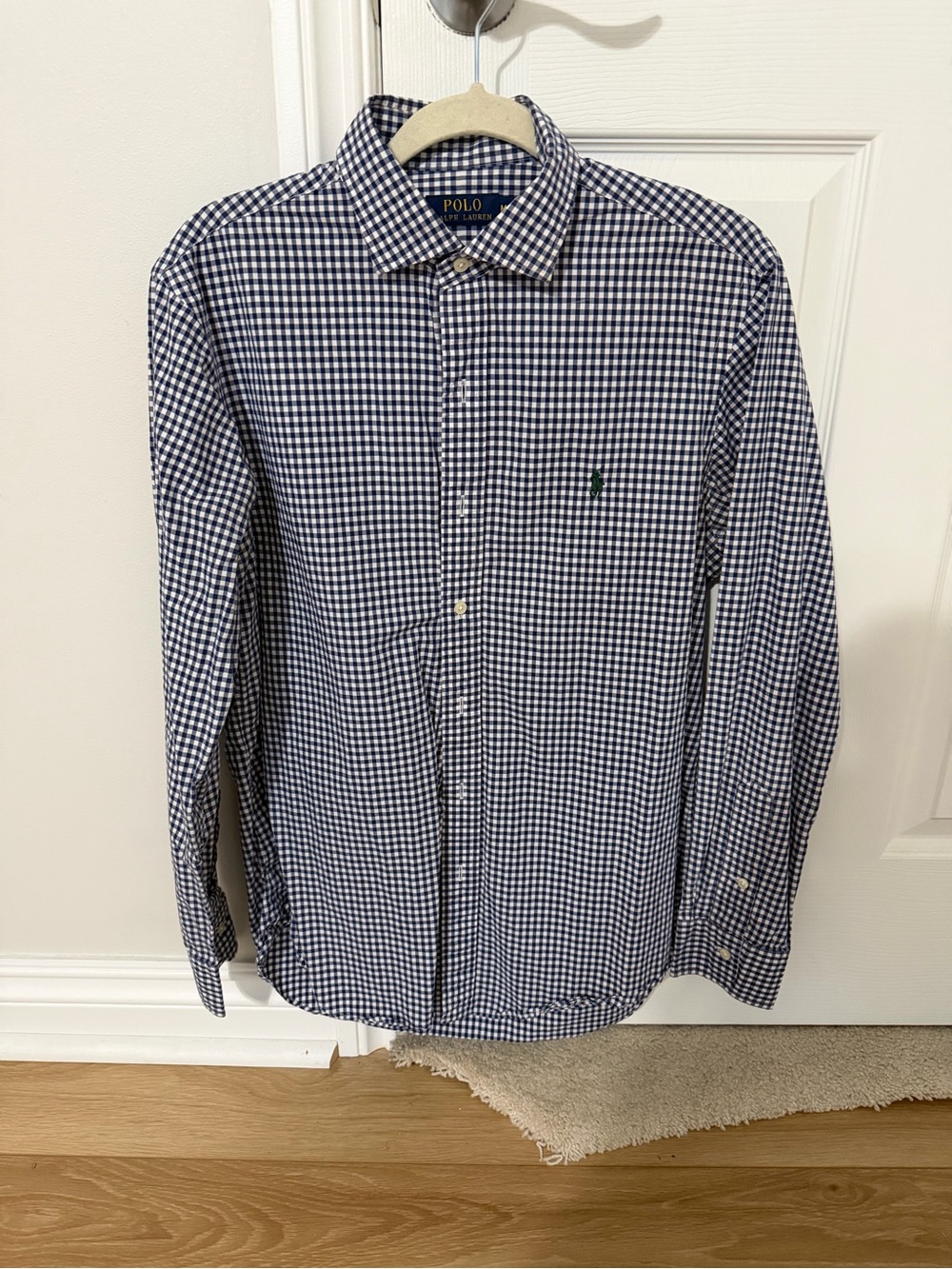 Polo by Ralph Lauren Navy & White Gingham Men's Button-Down Shirt